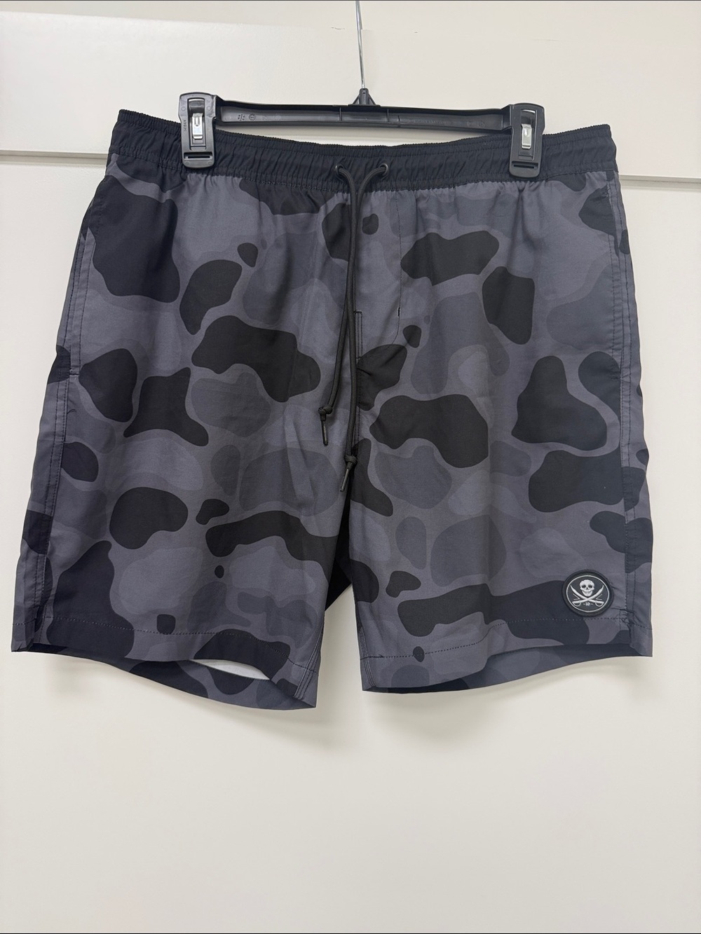 Haggard Pirate Blavk Camp Volley Men's drawstring Swim Shorts- Sz 34